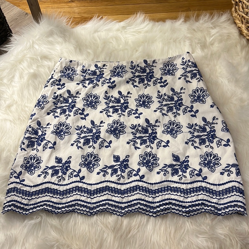 Brand new with tags Loft eyelet cornflower blue and white skirt